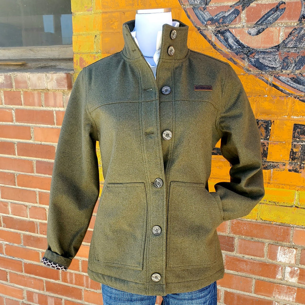 Cinch Womens Wooly Coat Olive – Custom Cowboy Shop