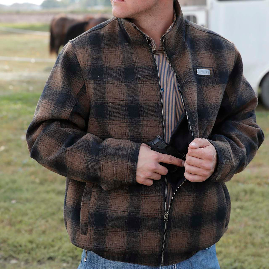 Men's Plaid Conceal Carry Jacket