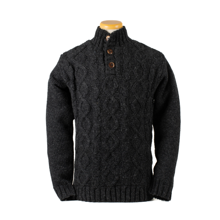 Connery Wool Cowboy Sweater - Black