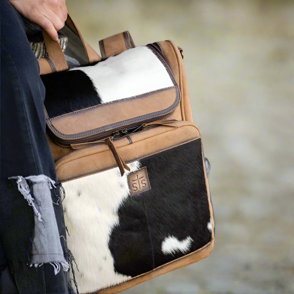 Cowhide backpack best sale