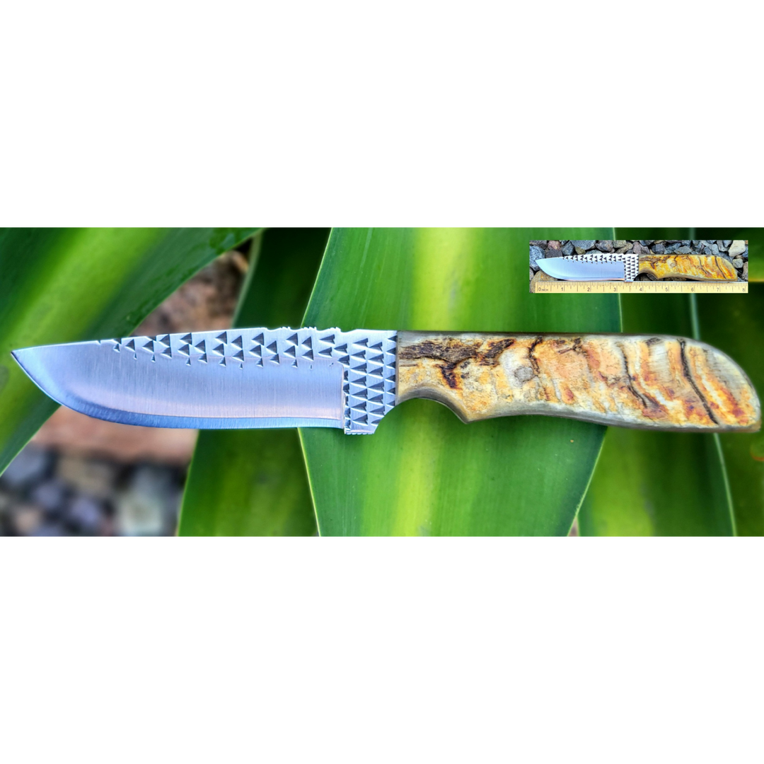 3 3/4" Diamondback Blade Belt Knife with Horn Handle