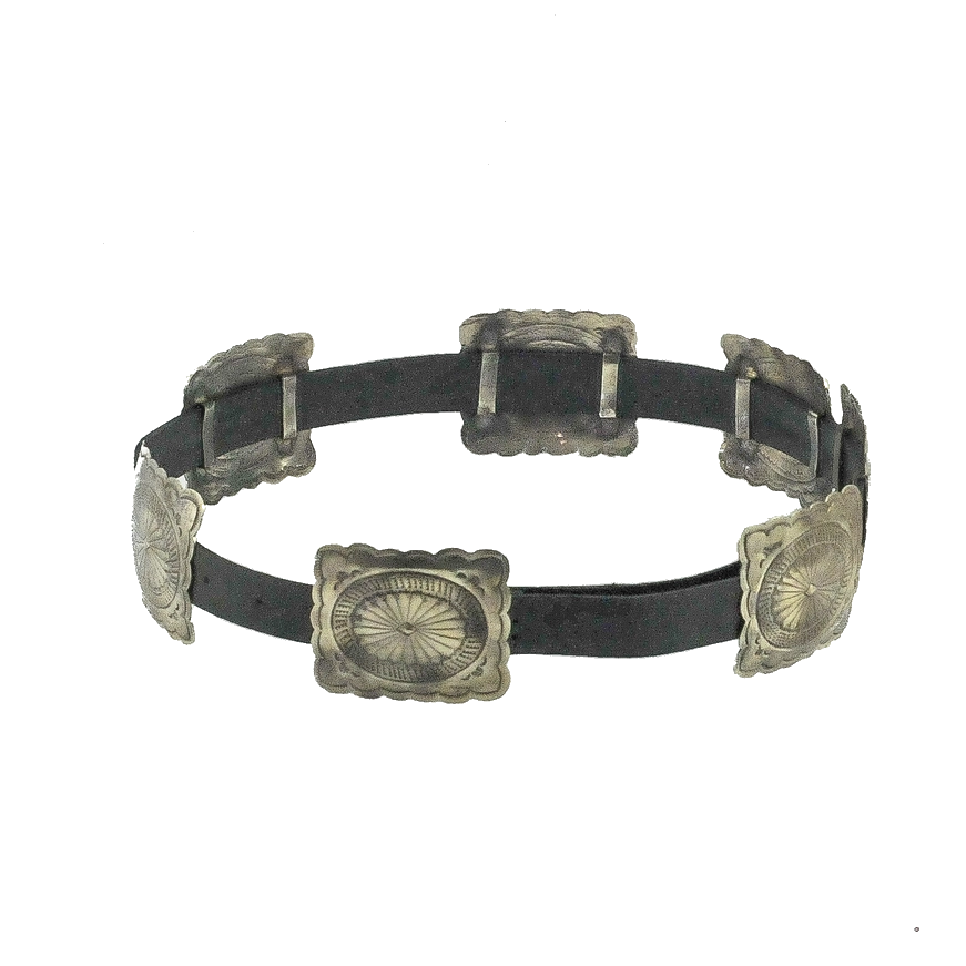 Fluted Concho Belt - Black