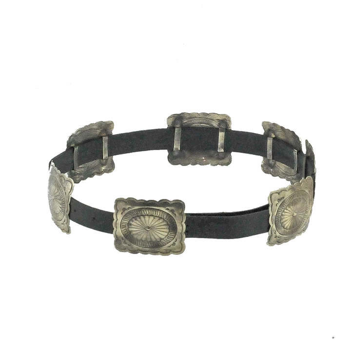 Fluted Concho Belt - Black