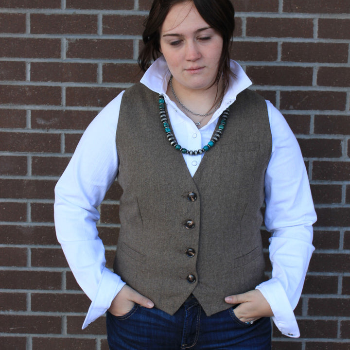 Women's Herringbone Tweed Vest