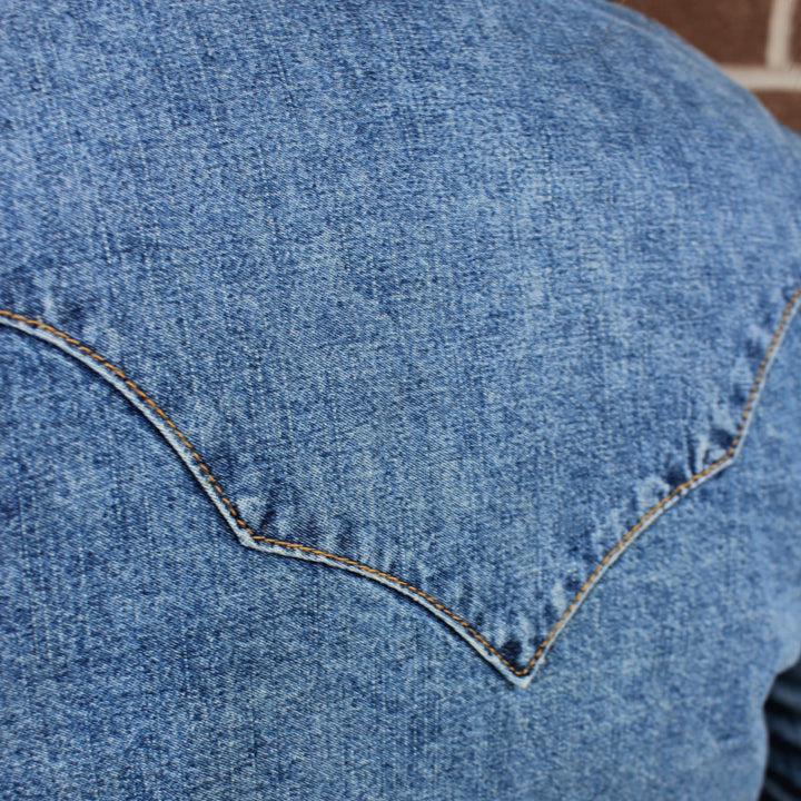 Women's Denim Western Shirt with Turquoise Snaps