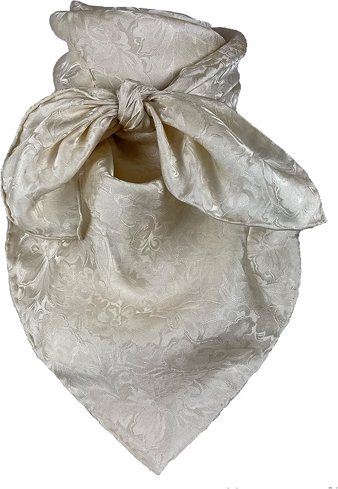 Ivory Jacquard Silk Wild Rag
