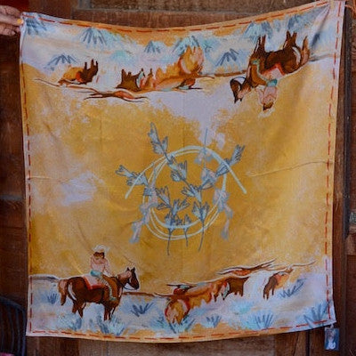 Longhorn Open Range Silk Scarf
