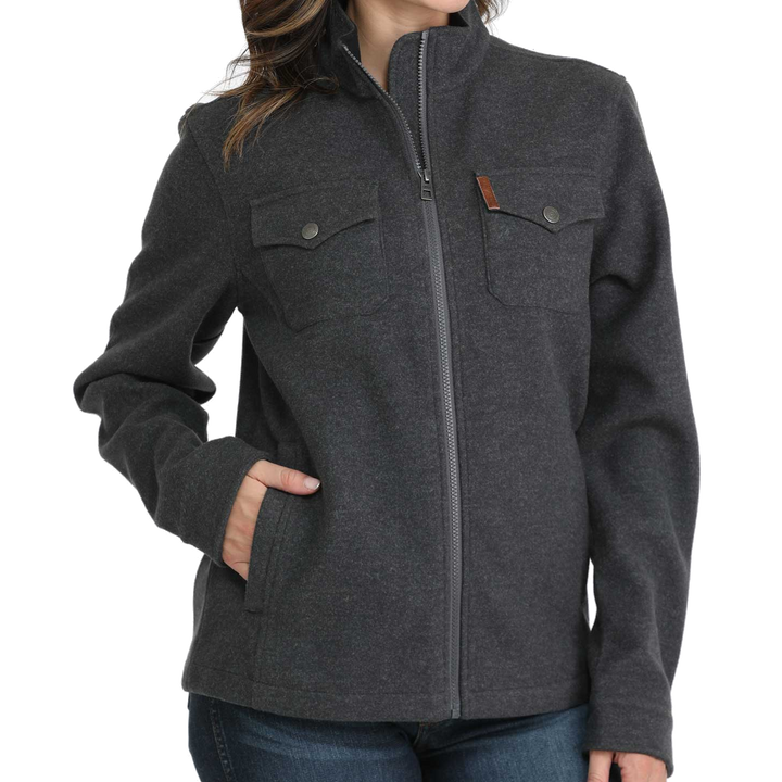 Women's Charcoal Shirt Jacket