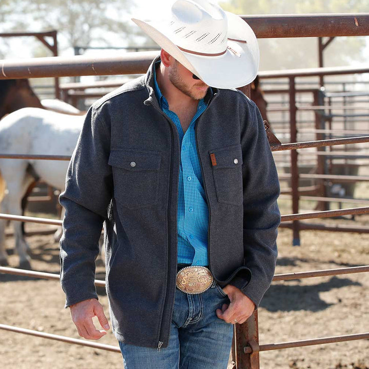 Men's Charcoal Shirt Jacket