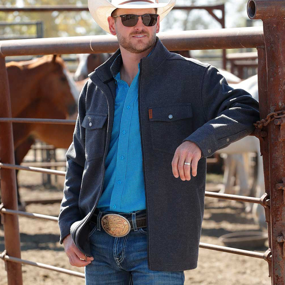 Men's Charcoal Shirt Jacket