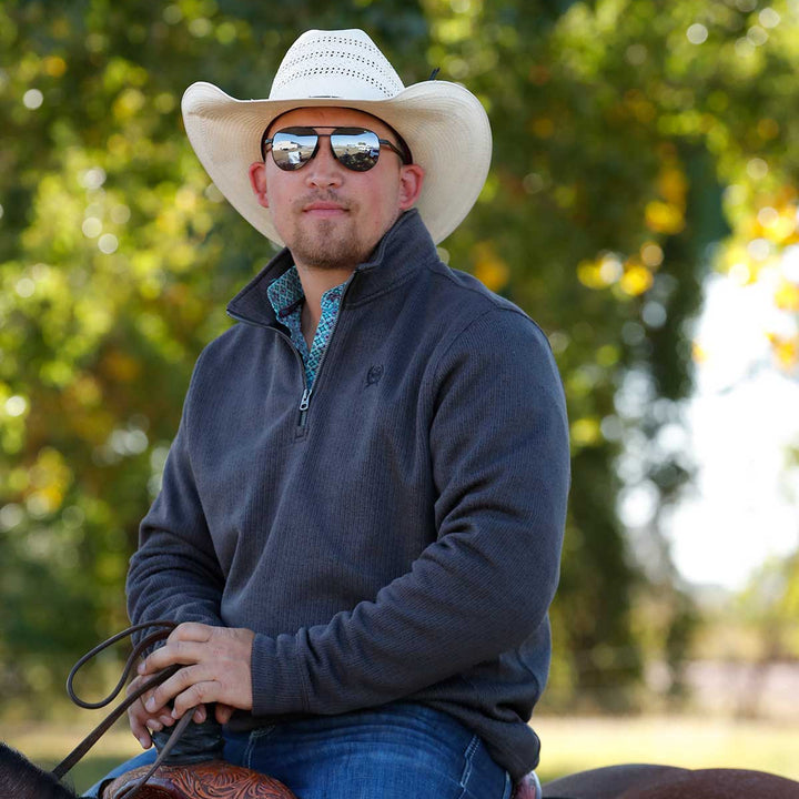 Men's 1/4 Zip Pullover - Charcoal