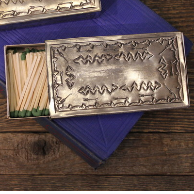 Silver Stamped Matchbox Cover