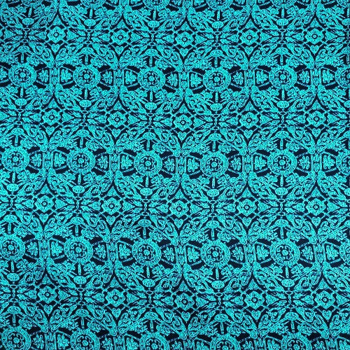 Teal Matrix Print Silk Scarf