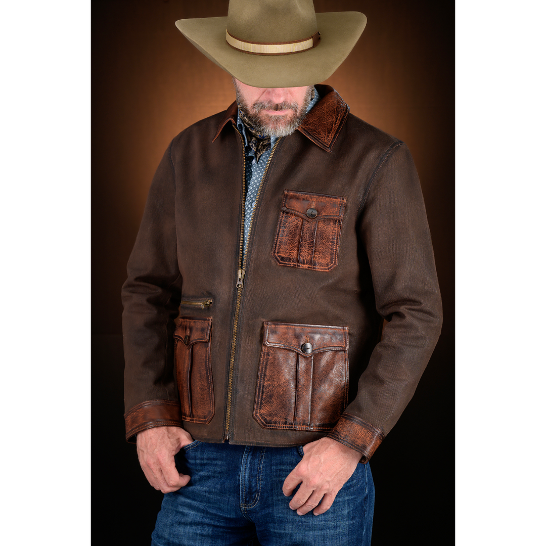 Leather trim jacket on sale