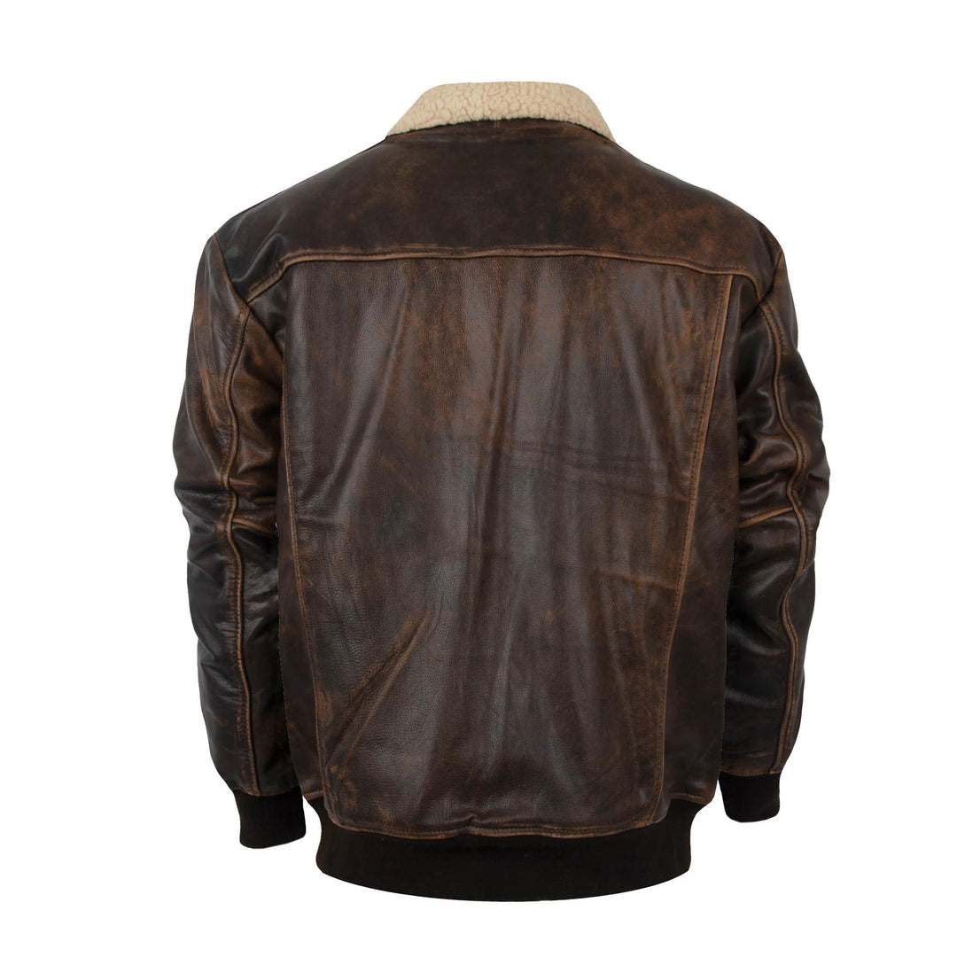 Vintage Leather Bomber Jacket