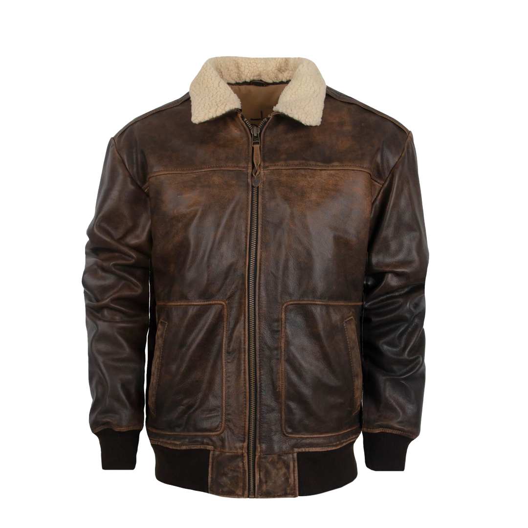 Vintage Leather Bomber Jacket