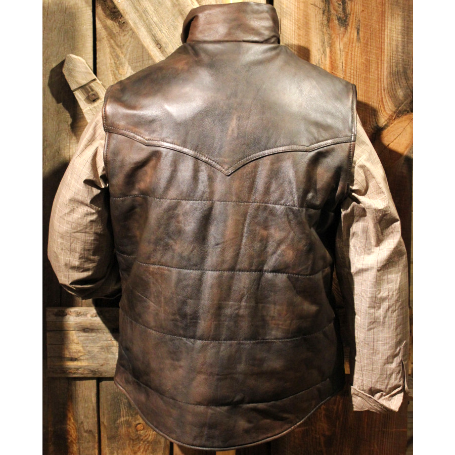 Distressed leather 2025 vest mens