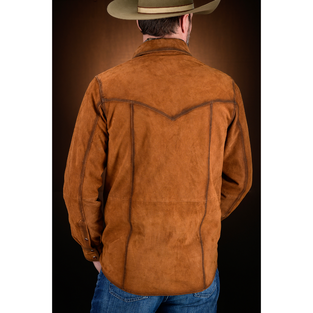 Men's Suede Leather Shirt Jacket -Scully 78 – Custom Cowboy Shop