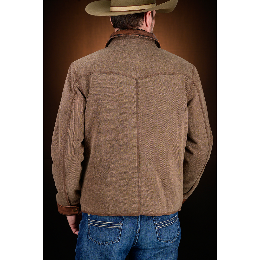 Stoddard Men's Canvas Jacket with Leather Trim