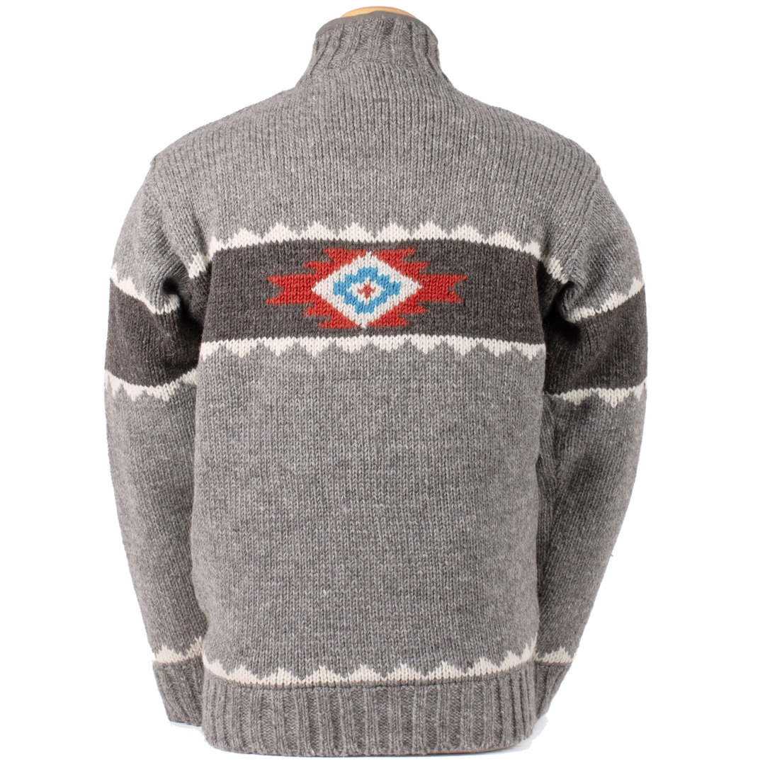 Navajo Wool Cowboy Sweater - Medium Natural
