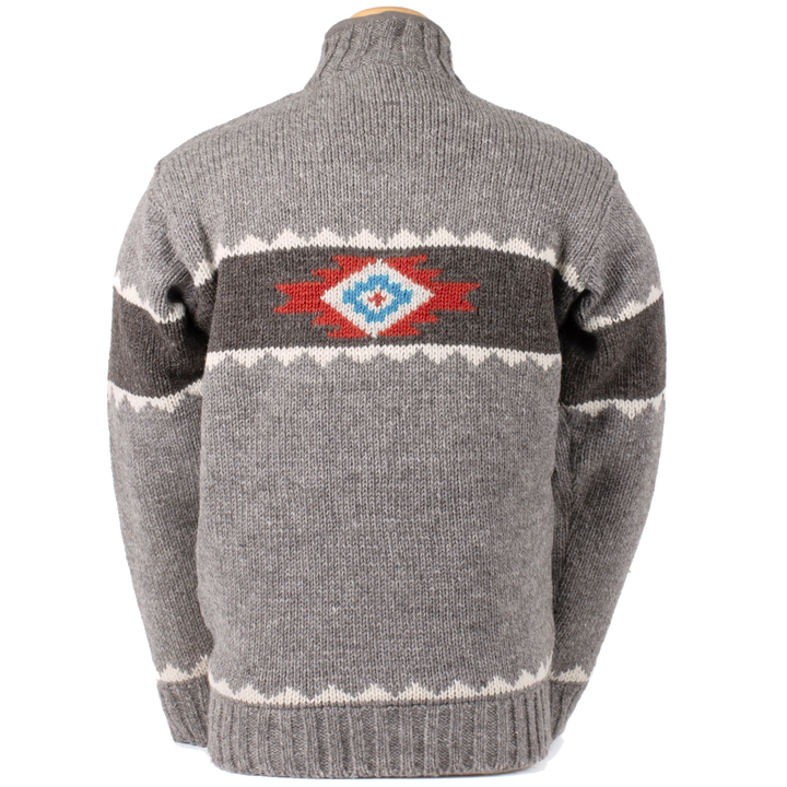 Navajo Wool Cowboy Sweater - Medium Natural