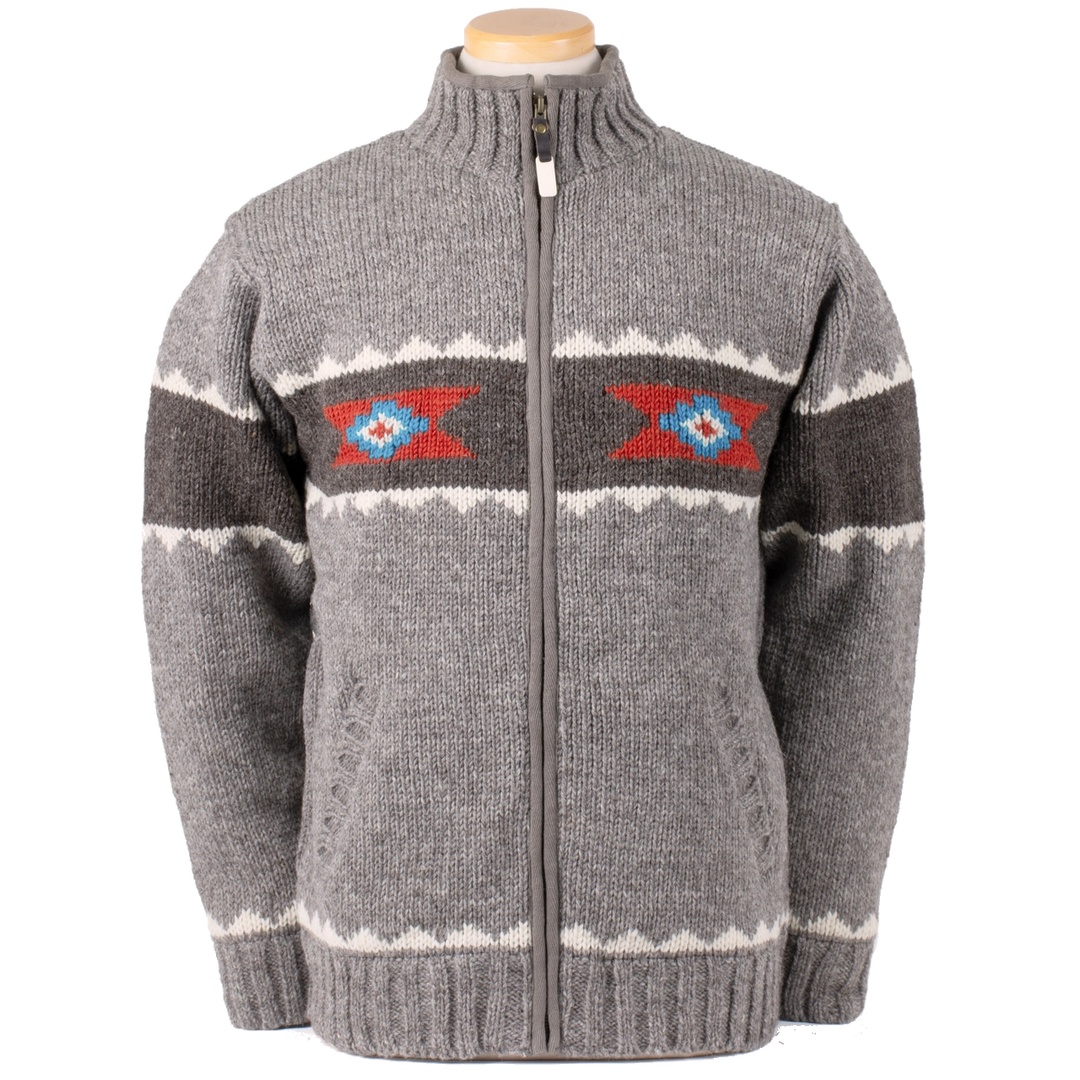 Navajo Wool Cowboy Sweater - Medium Natural