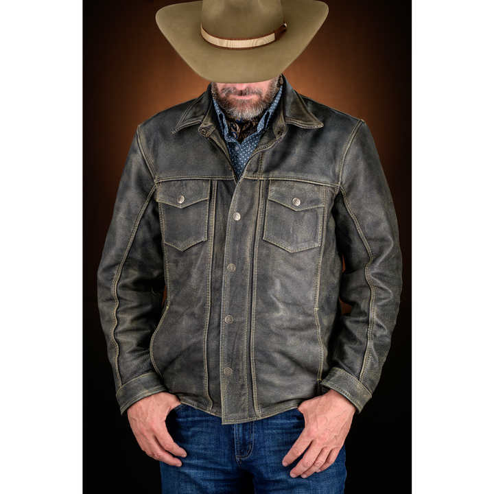 Western Ranch Jacket Men's Leather Jackets – Custom Cowboy Shop