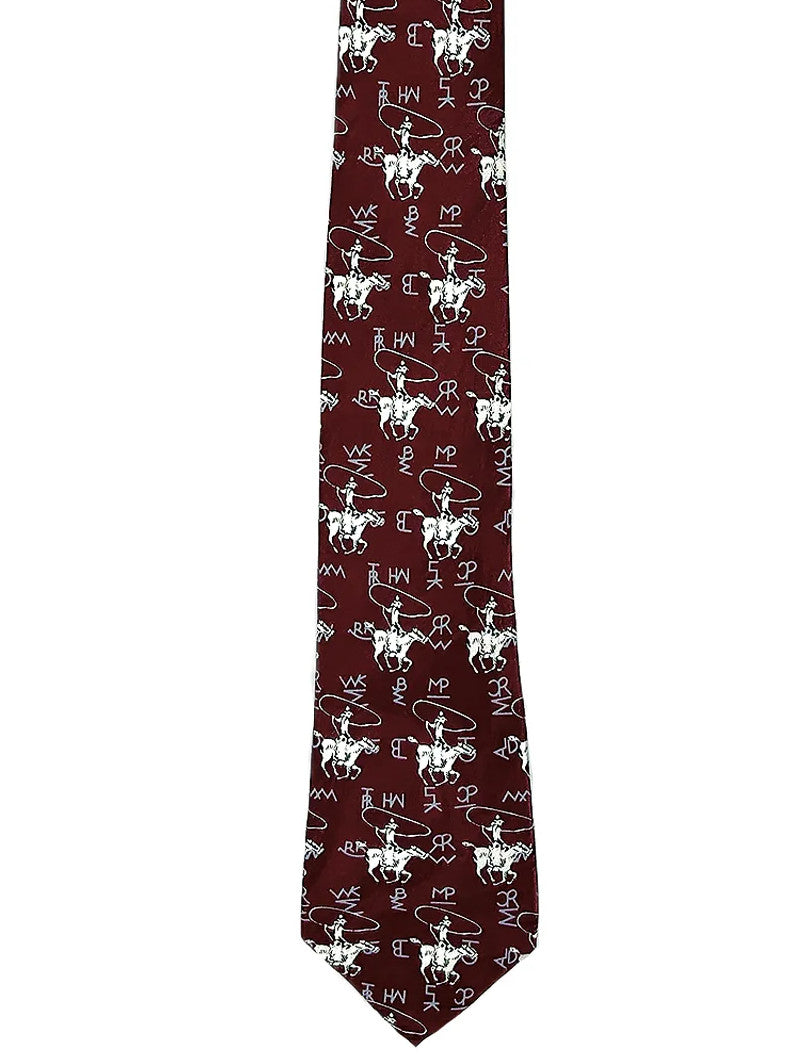 Burgundy Roper & Brands Silk Tie