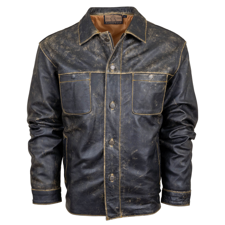 Men's Antique Black Leather Jacket
