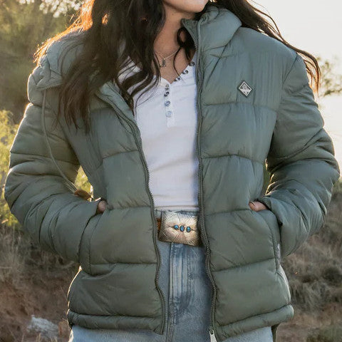 Sage Hooded Puffer Jacket