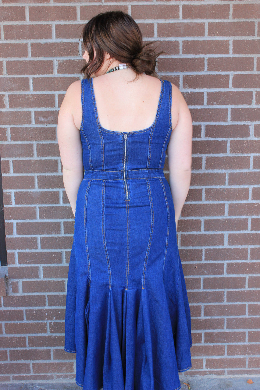 Sleeveless Denim Hi/Lo Dress