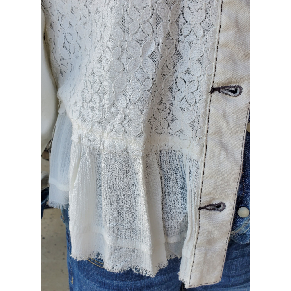 White Jacket with Ruffles & Lace