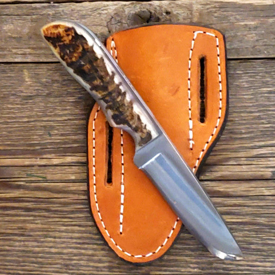 3 3/4" Blade Belt Knife with Sheep Horn Handle
