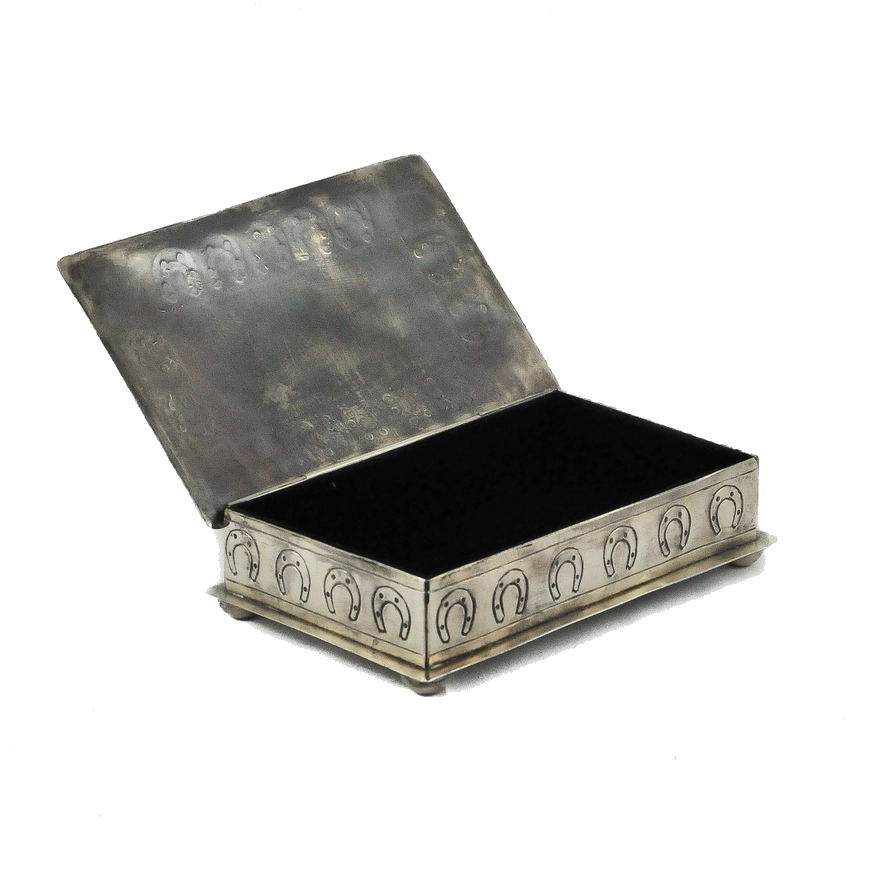 Stamped Box with Horseshoes and Turquoise