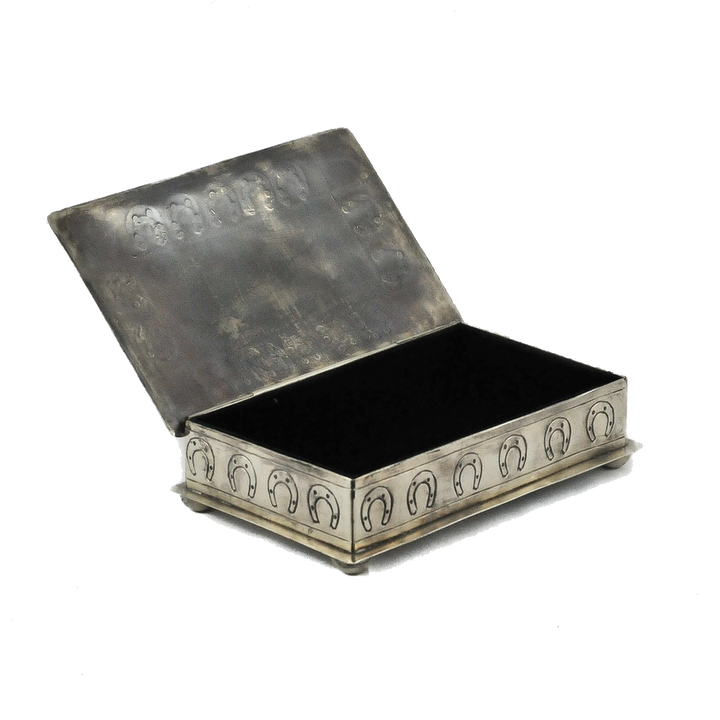 Stamped Box with Horseshoes and Turquoise