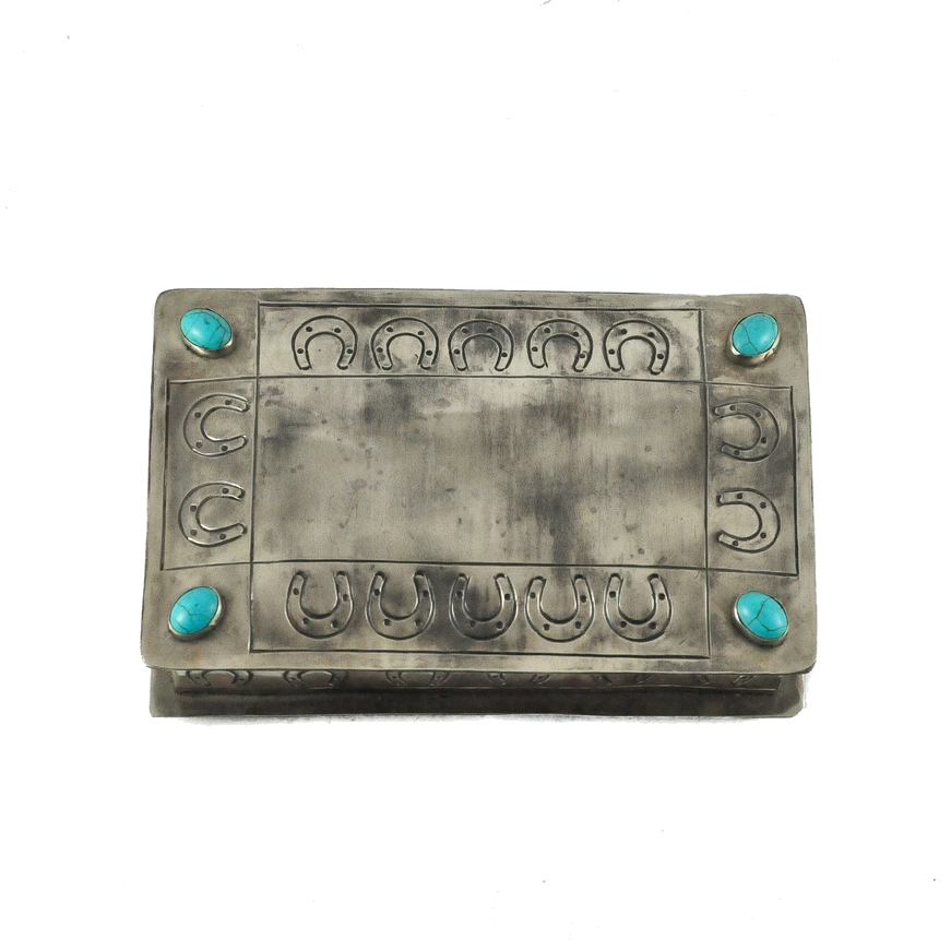 Stamped Box with Horseshoes and Turquoise