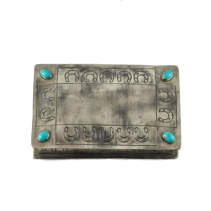 Stamped Box with Horseshoes and Turquoise