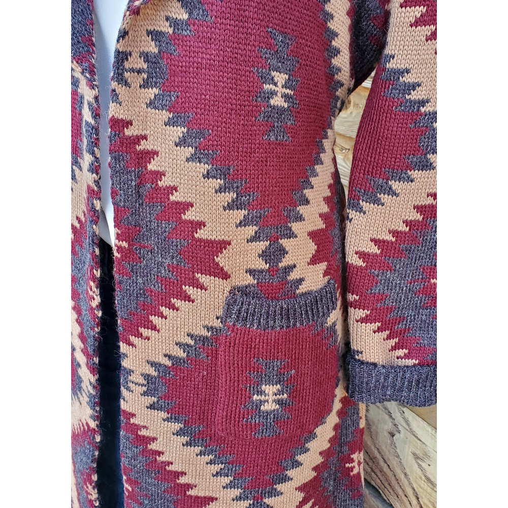 Stetson Ladies Aztec Print Long Sweater