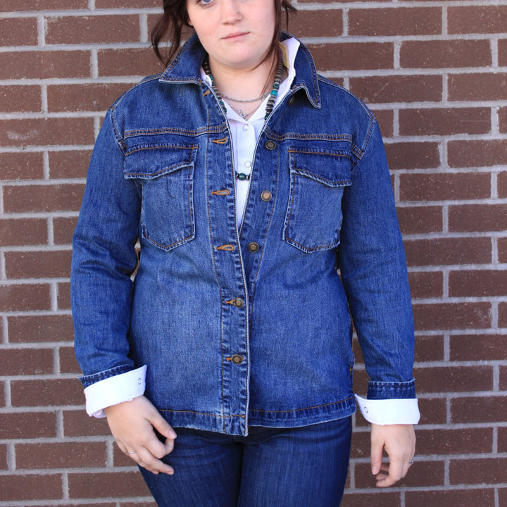 Women's Belted Denim Jacket