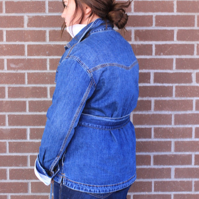 Women's Belted Denim Jacket