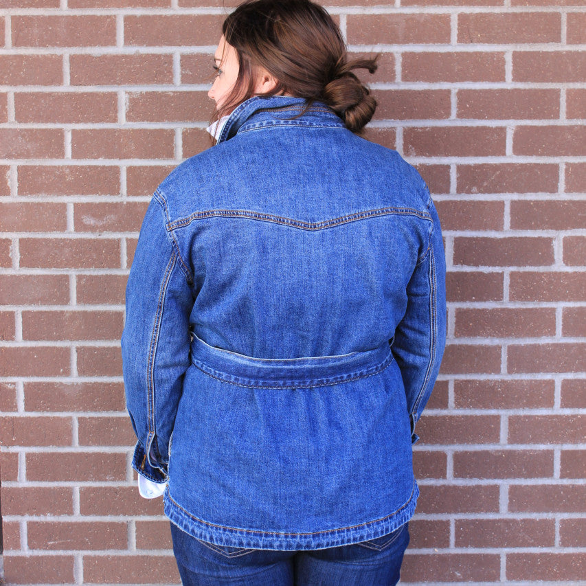 Women's Belted Denim Jacket