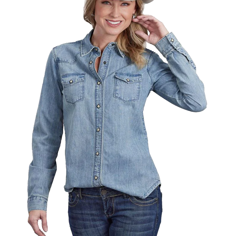 Denim Shirt with Back Embroidery