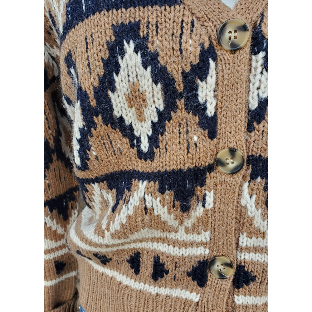 Stetson Womens Aztec Print Cardigan Sweater