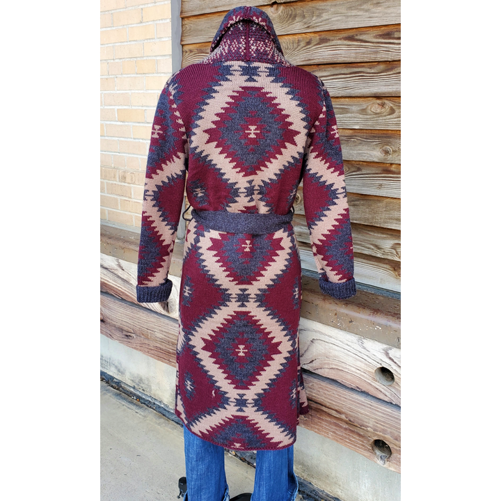 Stetson Ladies Aztec Print Long Sweater