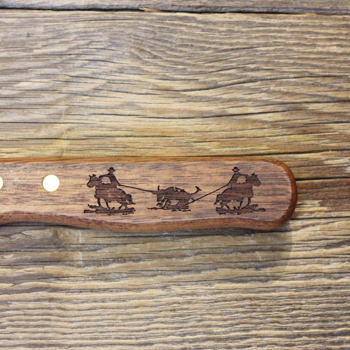 Team Roping Wooden Handle Steak Knives