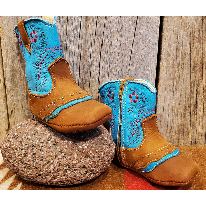 Turquoise Lil' Cowpokes Baby Boots