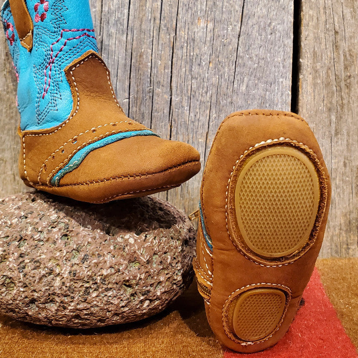 Turquoise Lil' Cowpokes Baby Boots