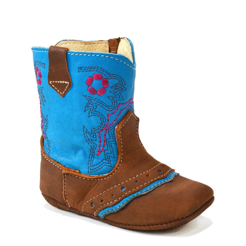 Turquoise Lil' Cowpokes Baby Boots