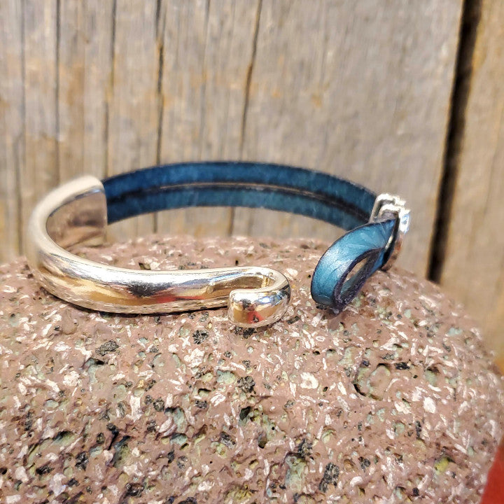 Lucky Horseshoe Leather Bracelet - Turquoise