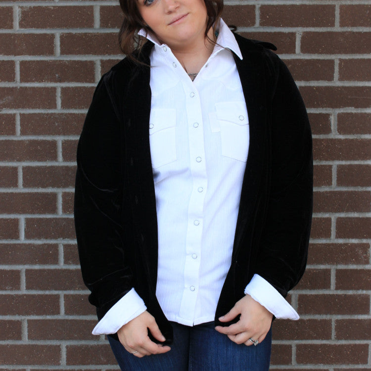 Velvet Shirt with Cutwork Back